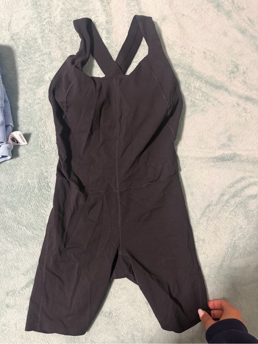 Black Active Cross-Back Romper Jumpsuit